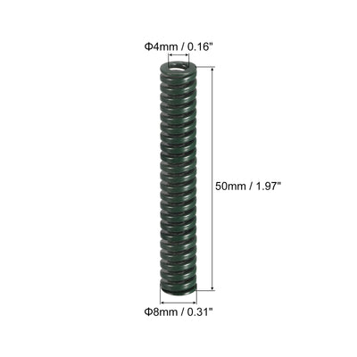 Harfington Uxcell 3D Printer Die Spring, 2pcs 8mm OD 50mm Long Spiral Stamping Compression Green