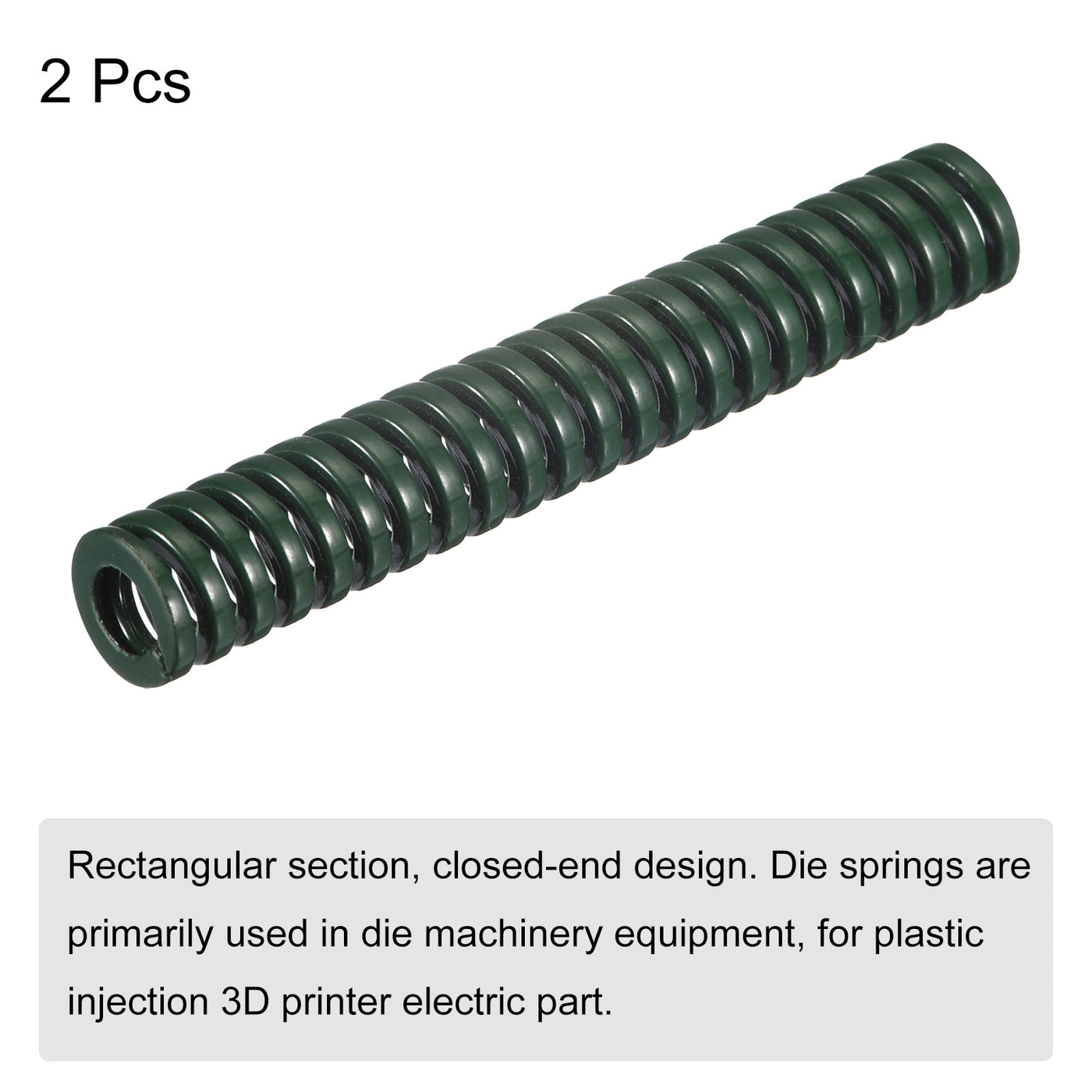 uxcell Uxcell 3D Printer Die Spring, 2pcs 8mm OD 50mm Long Spiral Stamping Compression Green