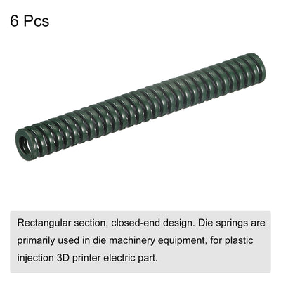 Harfington Uxcell 3D Printer Die Spring, 6pcs 8mm OD 65mm Long Spiral Stamping Compression Green