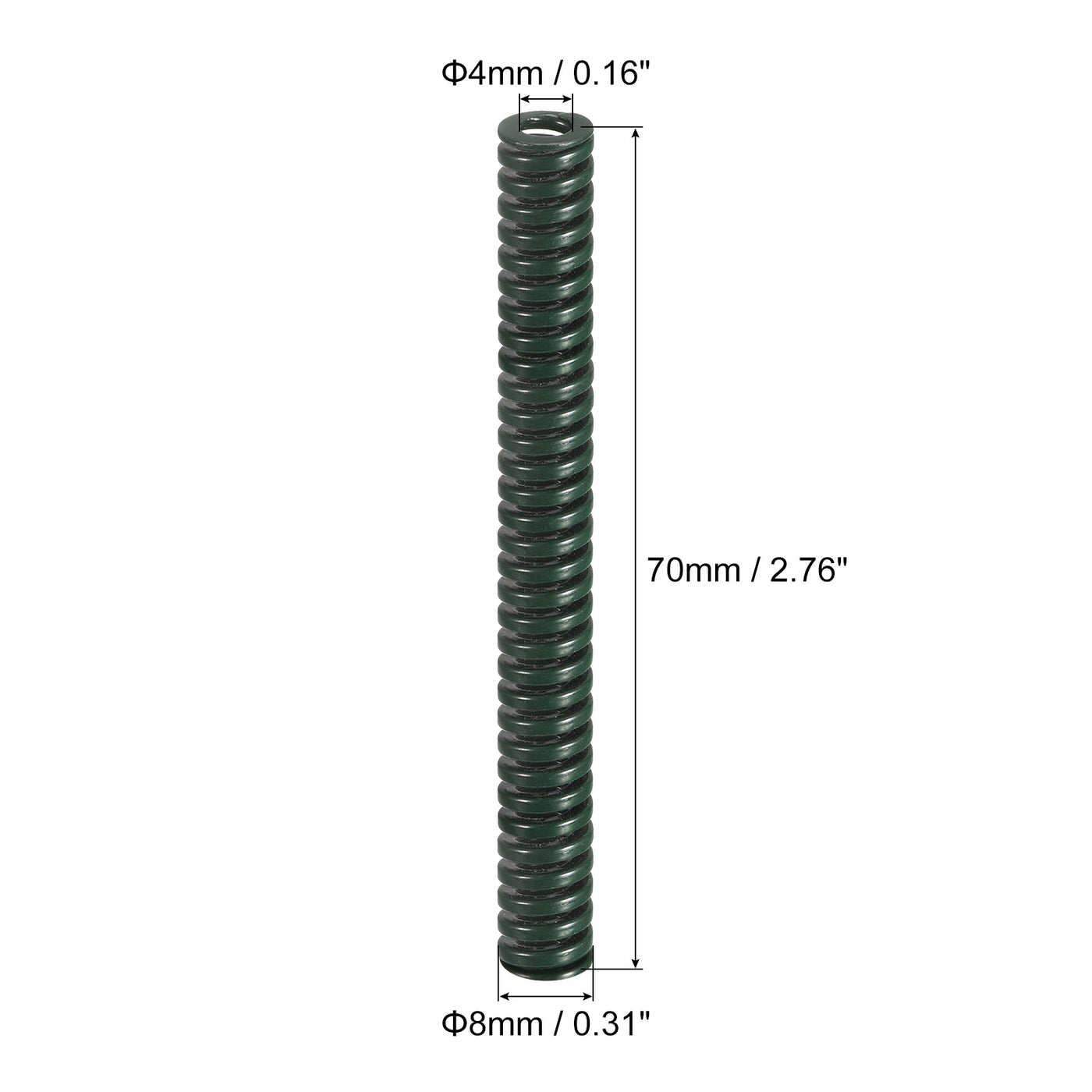 uxcell Uxcell 3D Printer Die Spring, 6pcs 8mm OD 70mm Long Spiral Stamping Compression Green