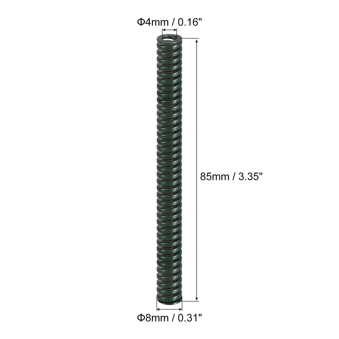 uxcell Uxcell 3D Printer Die Spring, 2pcs 8mm OD 85mm Long Spiral Stamping Compression Green