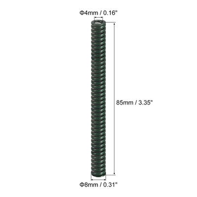 Harfington Uxcell 3D Printer Die Spring, 2pcs 8mm OD 85mm Long Spiral Stamping Compression Green