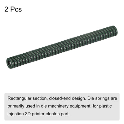 Harfington Uxcell 3D Printer Die Spring, 2pcs 8mm OD 85mm Long Spiral Stamping Compression Green