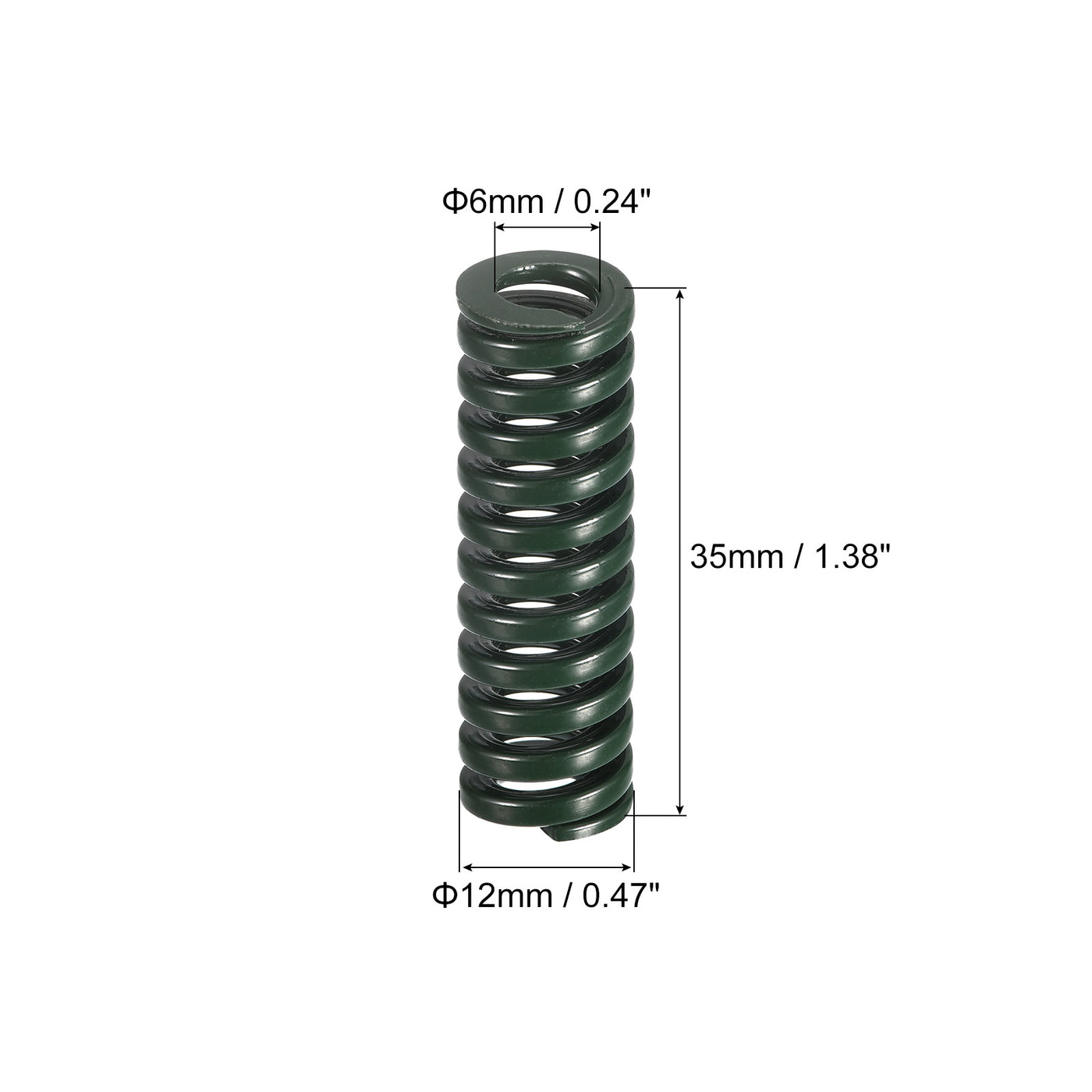 uxcell Uxcell 3D Printer Die Spring, 6pcs 12mm OD 35mm Long Spiral Stamping Compression Green