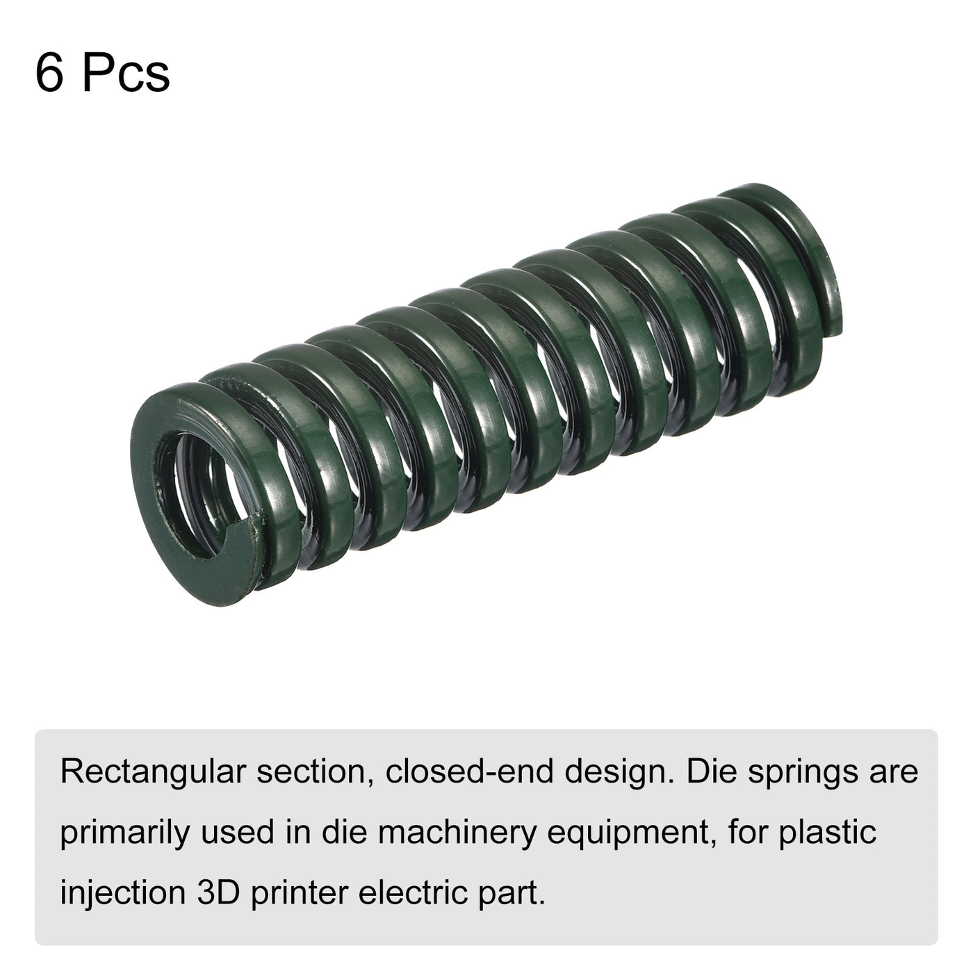 uxcell Uxcell 3D Printer Die Spring, 6pcs 12mm OD 35mm Long Spiral Stamping Compression Green