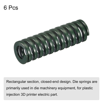 Harfington Uxcell 3D Printer Die Spring, 6pcs 12mm OD 35mm Long Spiral Stamping Compression Green