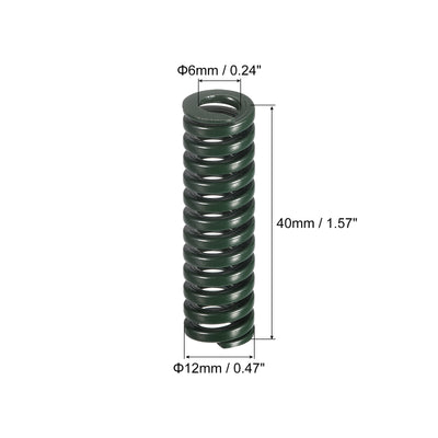 Harfington Uxcell 3D Printer Die Spring, 2pcs 12mm OD 40mm Long Spiral Stamping Compression Green