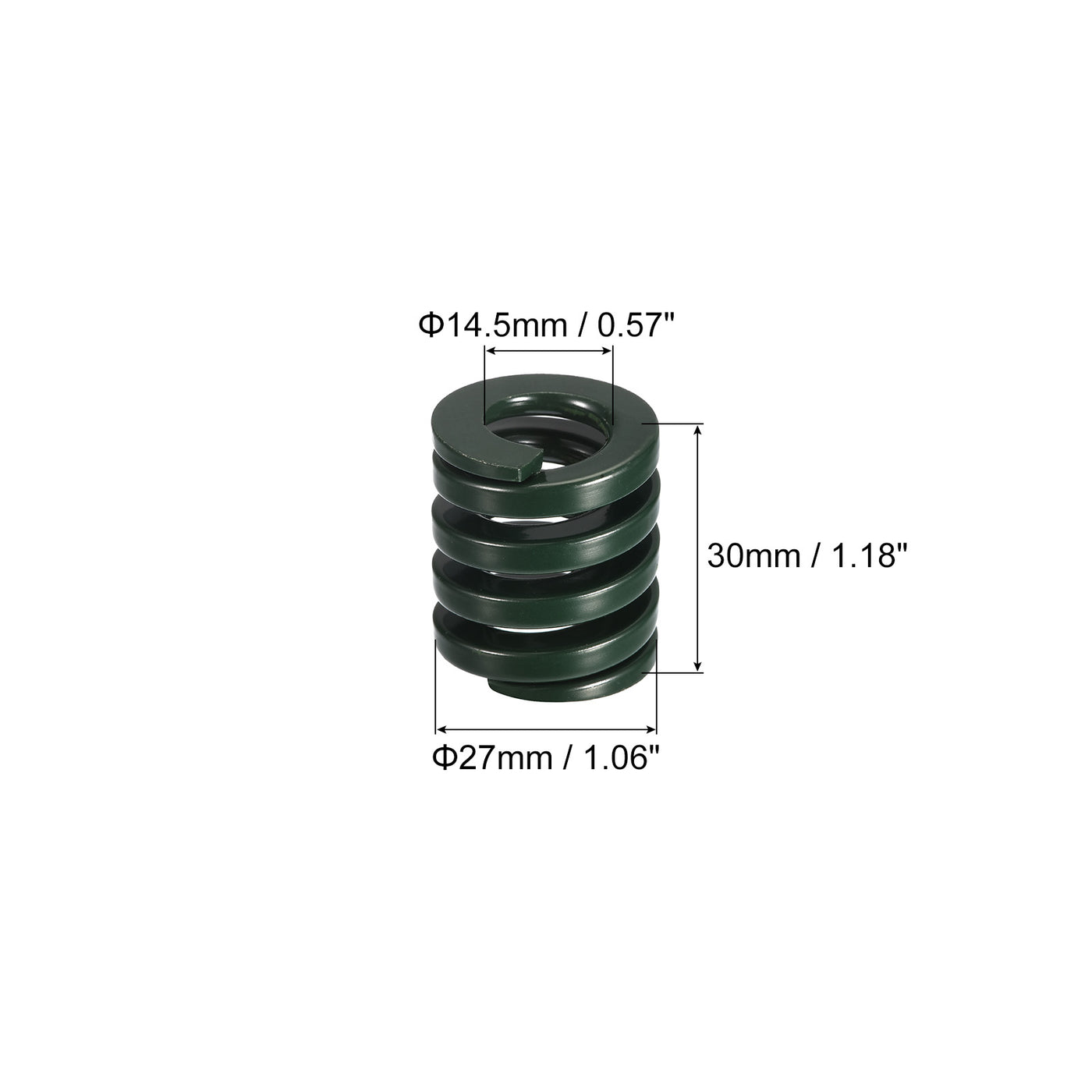 uxcell Uxcell 3D Printer Die Spring, 2pcs 27mm OD 30mm Long Spiral Stamping Compression Green