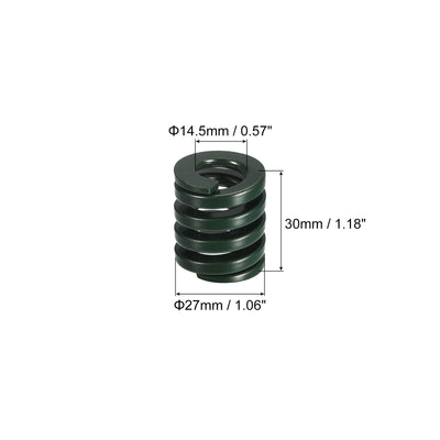 Harfington Uxcell 3D Printer Die Spring, 2pcs 27mm OD 30mm Long Spiral Stamping Compression Green