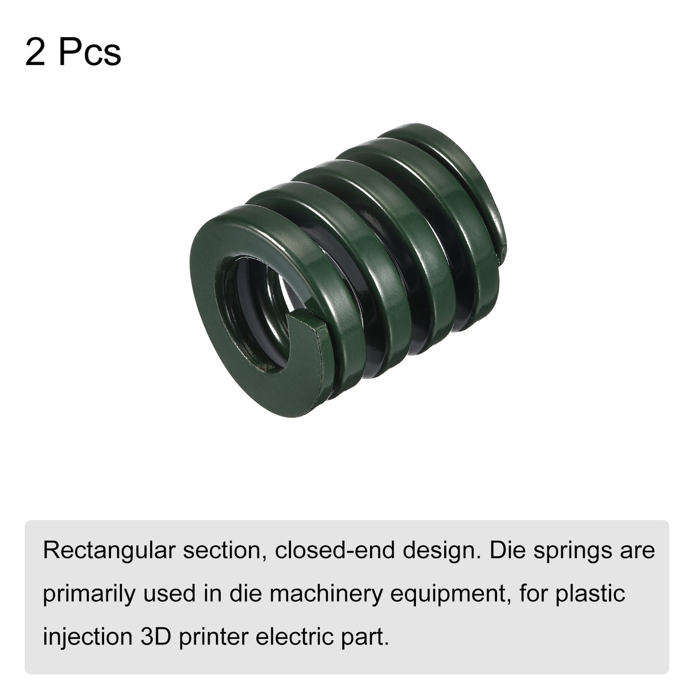 uxcell Uxcell 3D Printer Die Spring, 2pcs 27mm OD 30mm Long Spiral Stamping Compression Green