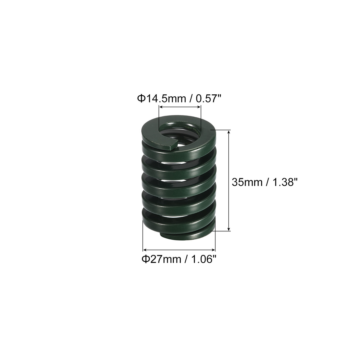 uxcell Uxcell 3D Printer Die Spring, 1pcs 27mm OD 35mm Long Spiral Stamping Compression Green