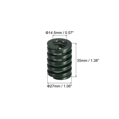 Harfington Uxcell 3D Printer Die Spring, 1pcs 27mm OD 35mm Long Spiral Stamping Compression Green