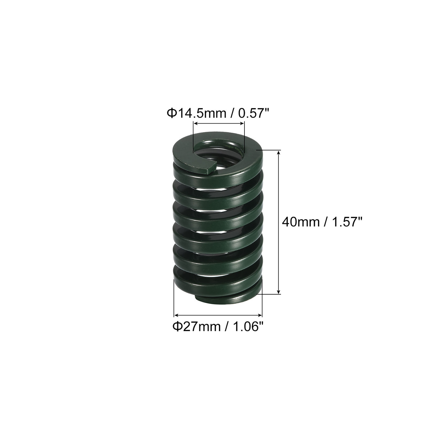 uxcell Uxcell 3D Printer Die Spring, 2pcs 27mm OD 40mm Long Spiral Stamping Compression Green