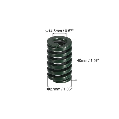 Harfington Uxcell 3D Printer Die Spring, 2pcs 27mm OD 40mm Long Spiral Stamping Compression Green