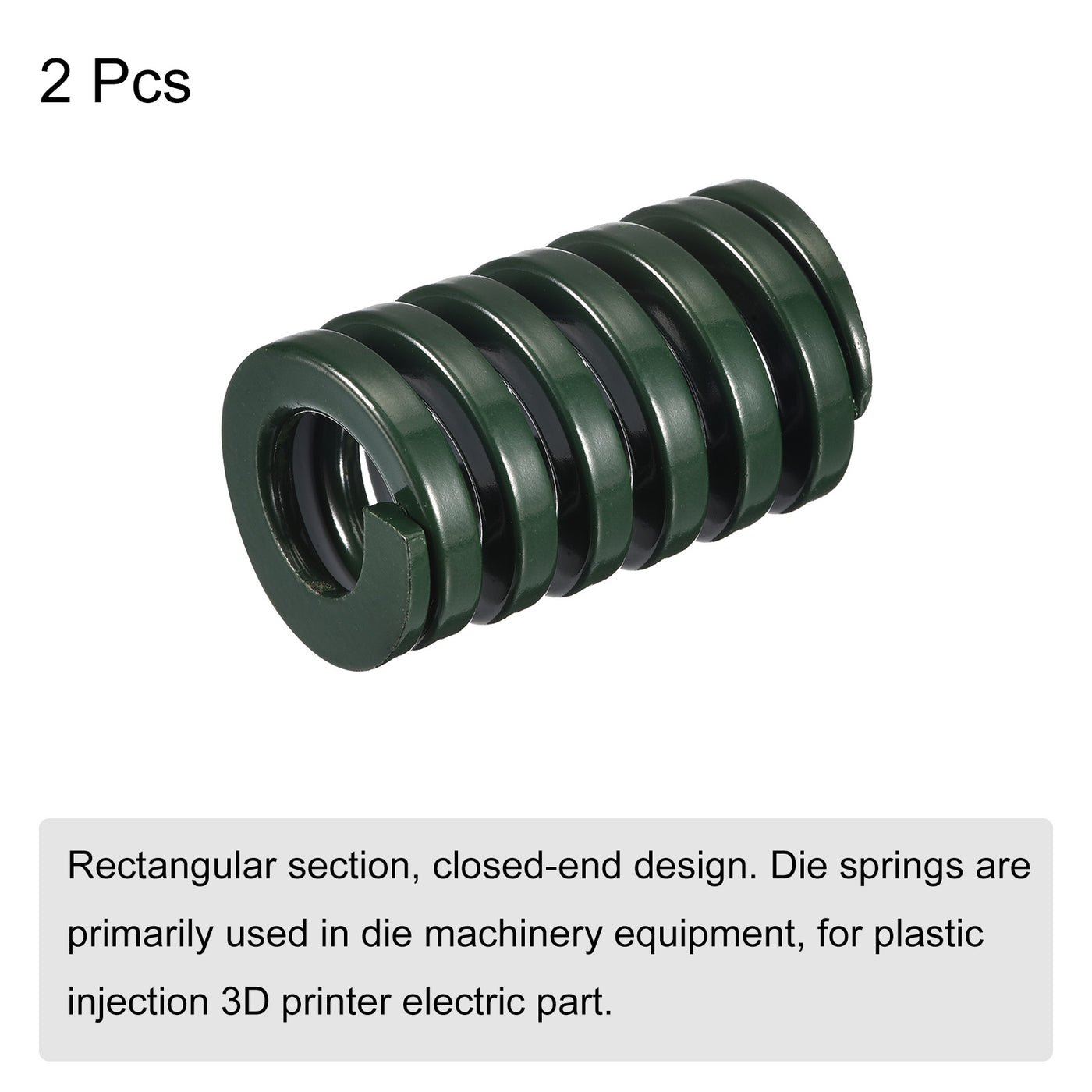 uxcell Uxcell 3D Printer Die Spring, 2pcs 27mm OD 40mm Long Spiral Stamping Compression Green