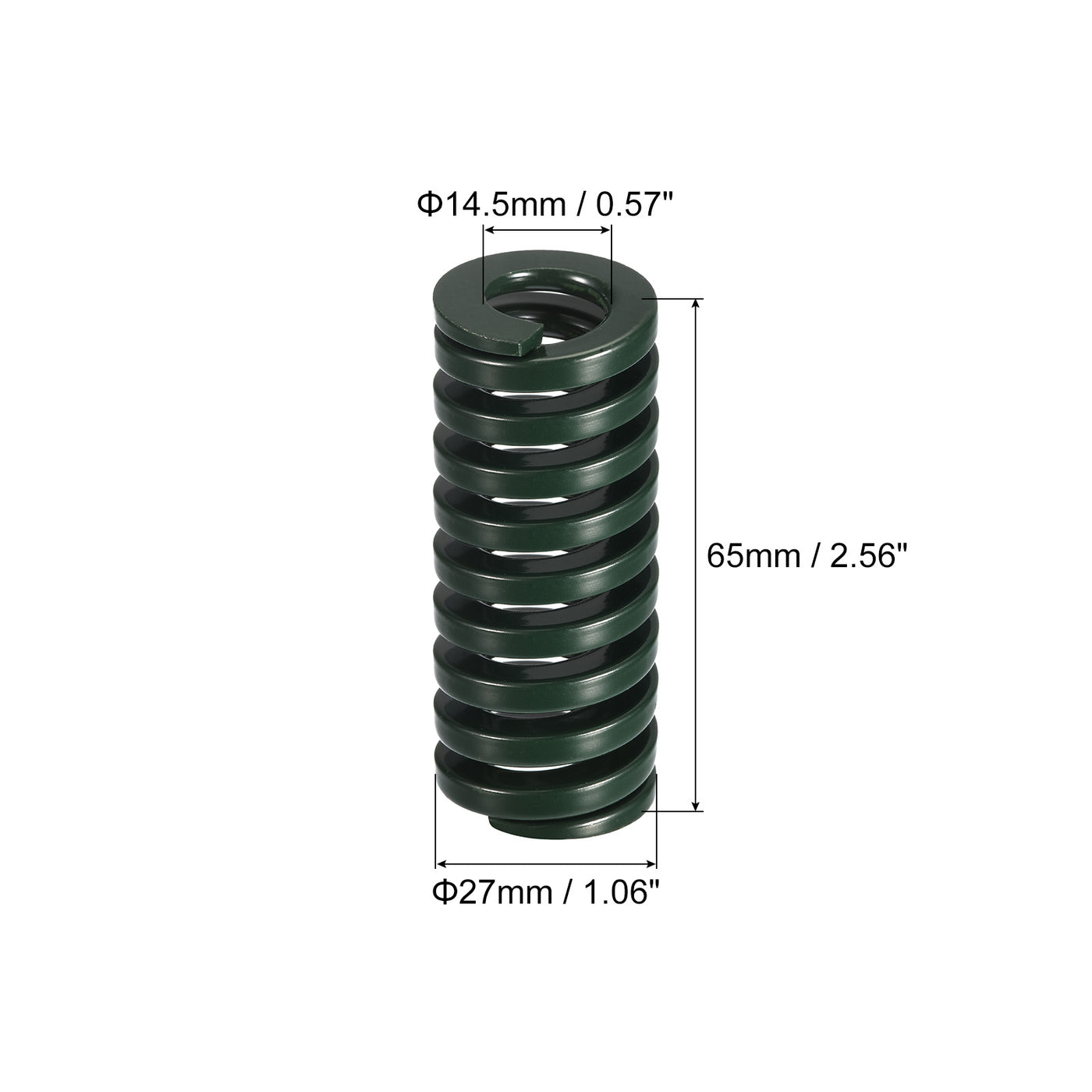 uxcell Uxcell 3D Printer Die Spring, 1pcs 27mm OD 65mm Long Spiral Stamping Compression Green