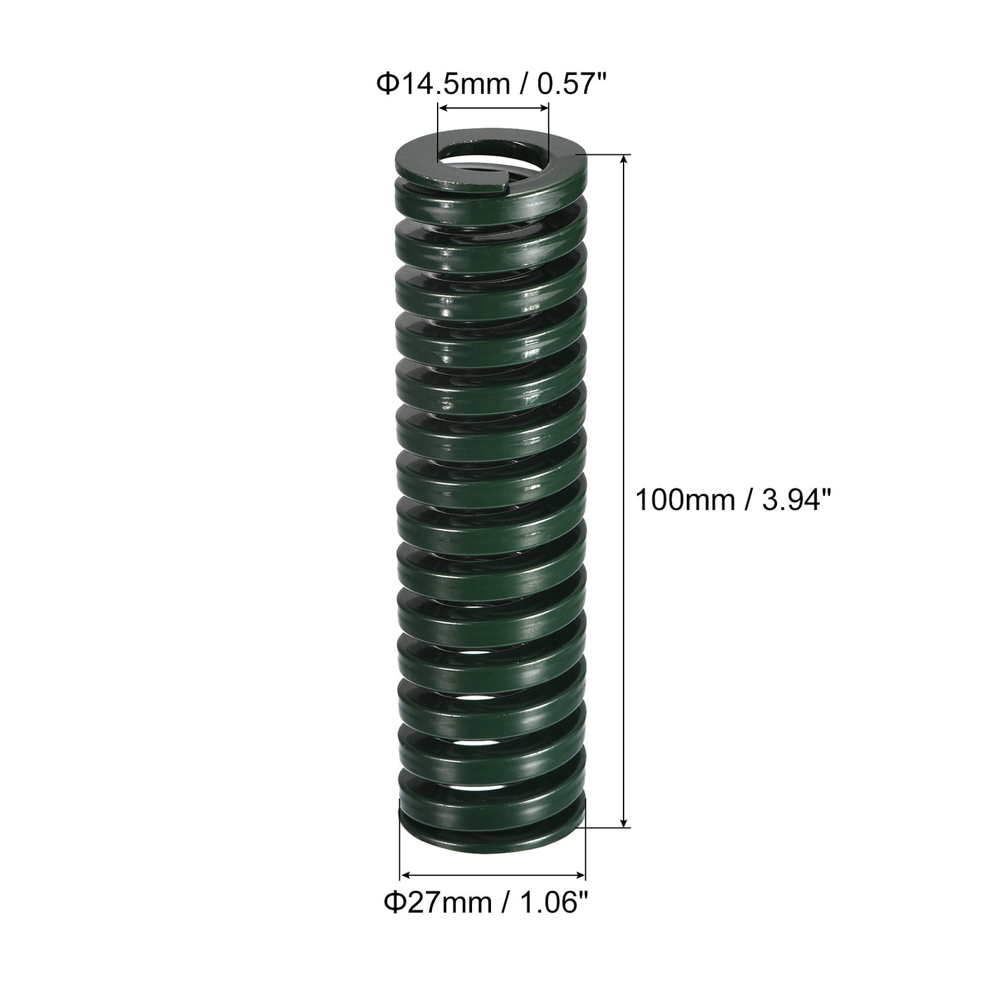 uxcell Uxcell 3D Printer Die Spring, 2pcs 27mm OD 100mm Long Spiral Stamping Compression Green