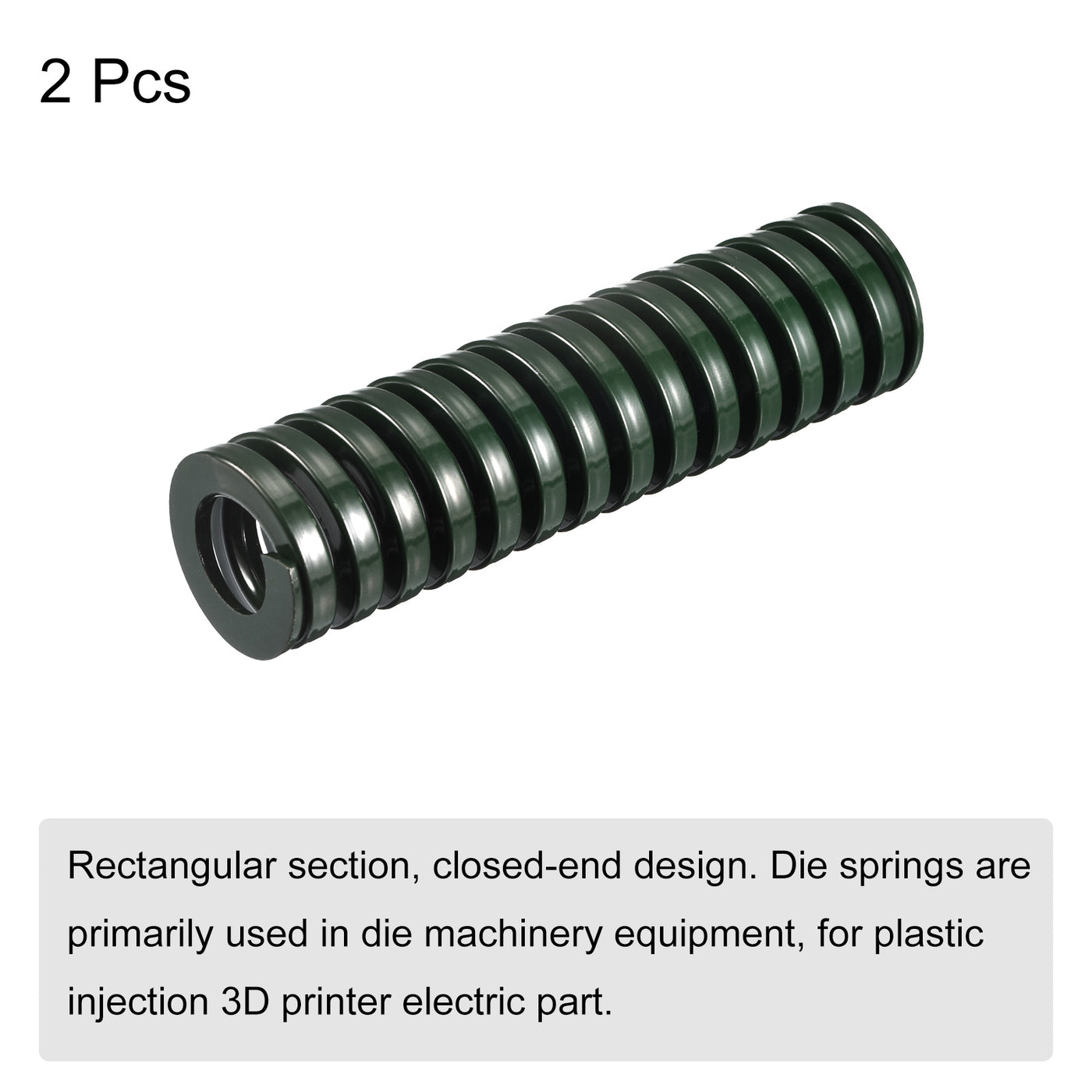 uxcell Uxcell 3D Printer Die Spring, 2pcs 27mm OD 100mm Long Spiral Stamping Compression Green