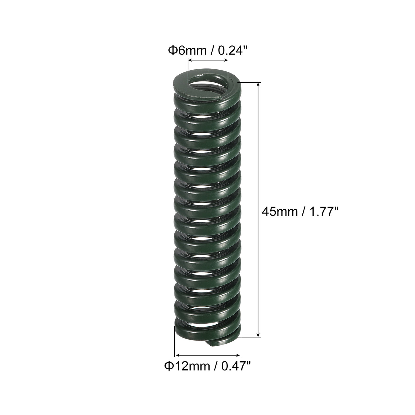 uxcell Uxcell 3D Printer Die Spring, 2pcs 12mm OD 45mm Long Spiral Stamping Compression Green