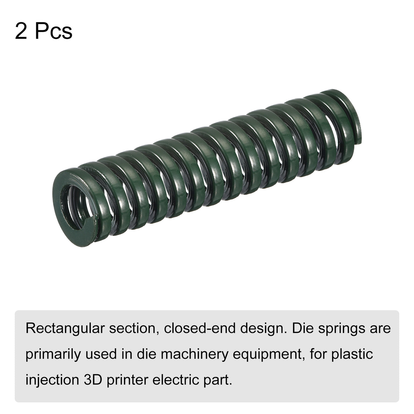 uxcell Uxcell 3D Printer Die Spring, 2pcs 12mm OD 45mm Long Spiral Stamping Compression Green