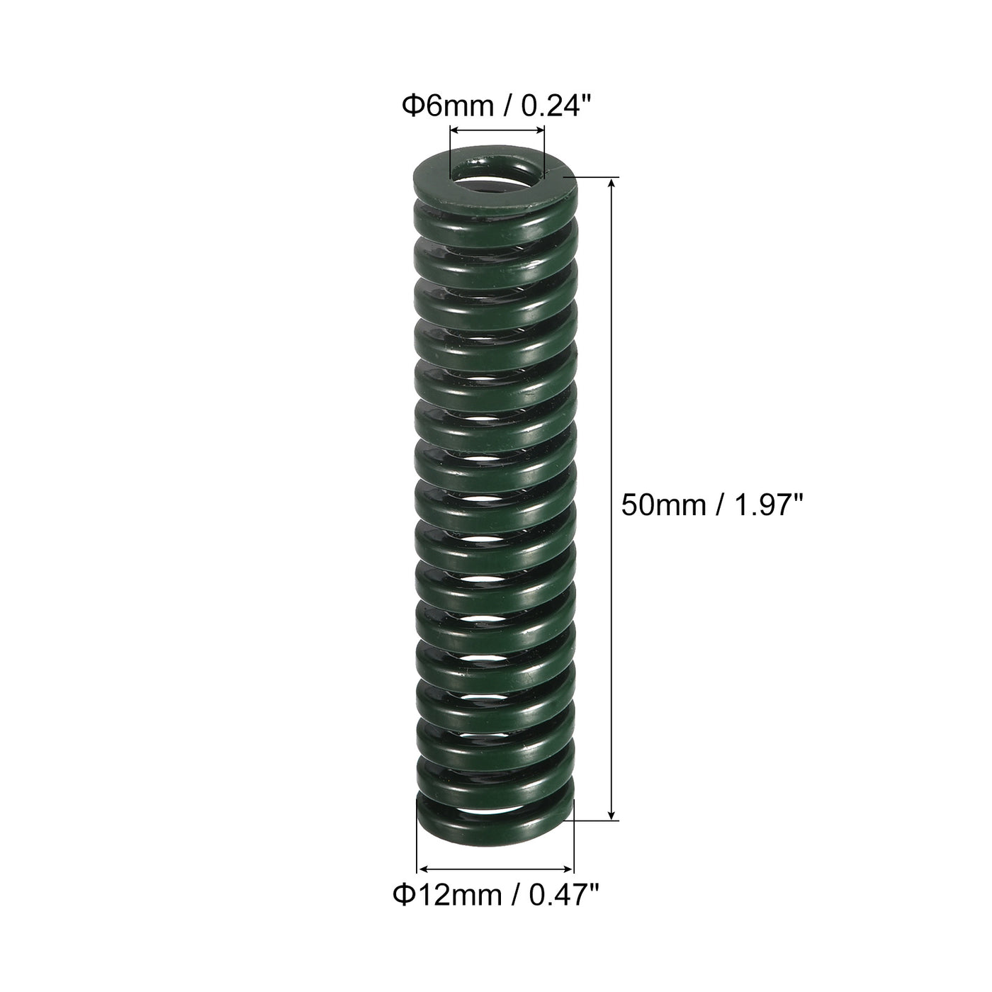 uxcell Uxcell 3D Printer Die Spring, 6pcs 12mm OD 50mm Long Spiral Stamping Compression Green