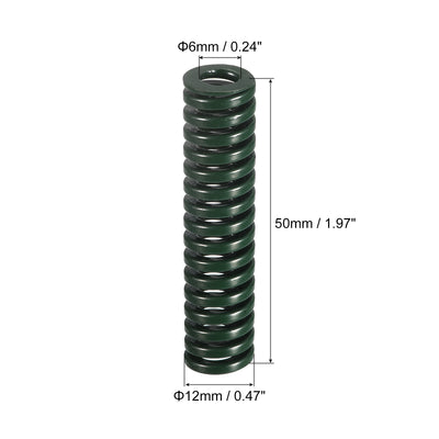 Harfington Uxcell 3D Printer Die Spring, 6pcs 12mm OD 50mm Long Spiral Stamping Compression Green