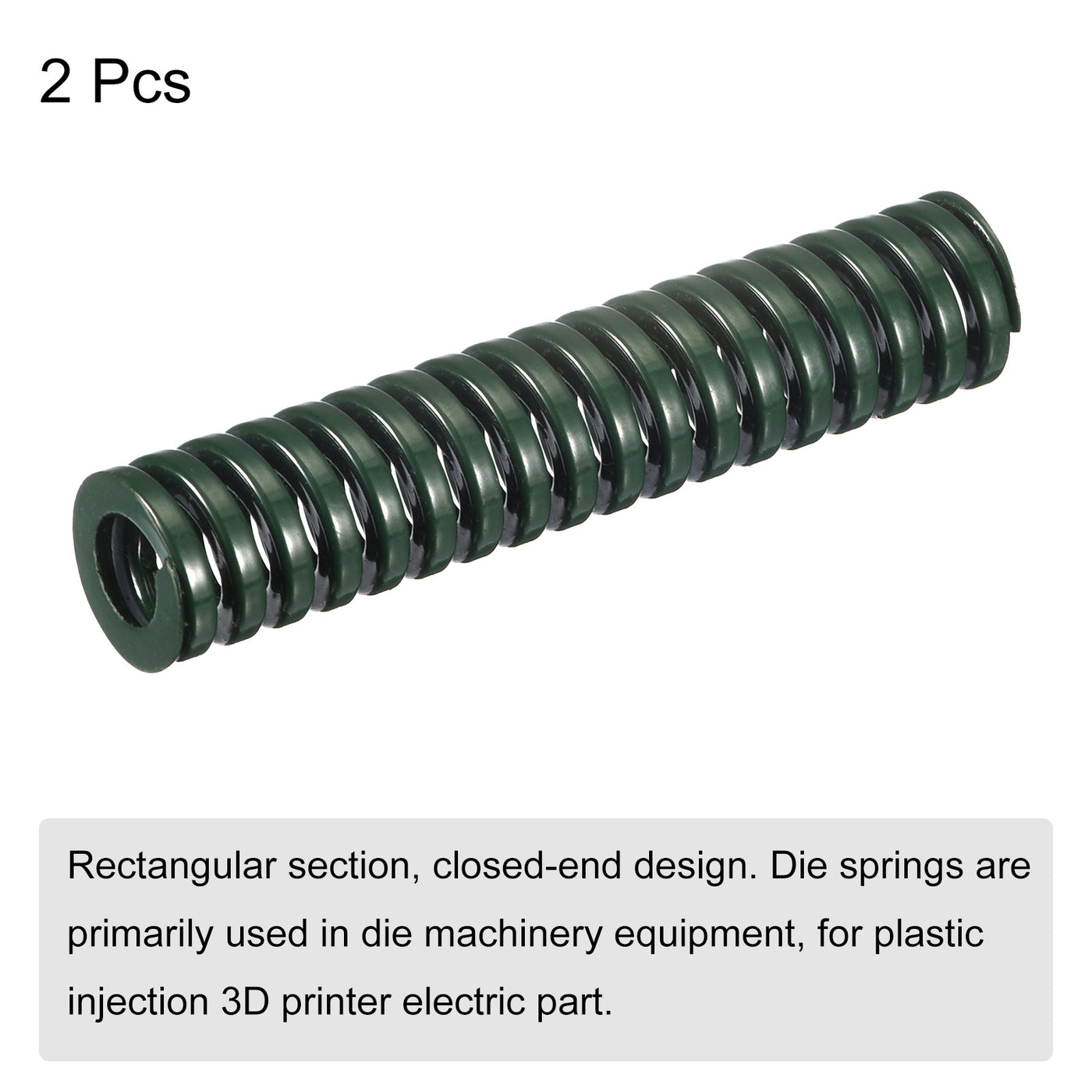 uxcell Uxcell 3D Printer Die Spring, 2pcs 12mm OD 55mm Long Spiral Stamping Compression Green