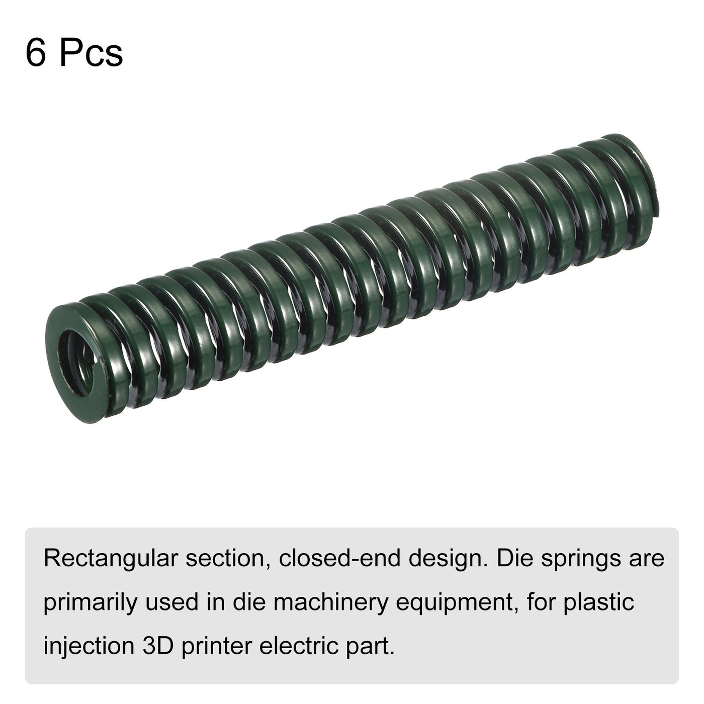 uxcell Uxcell 3D Printer Die Spring, 6pcs 12mm OD 60mm Long Spiral Stamping Compression Green