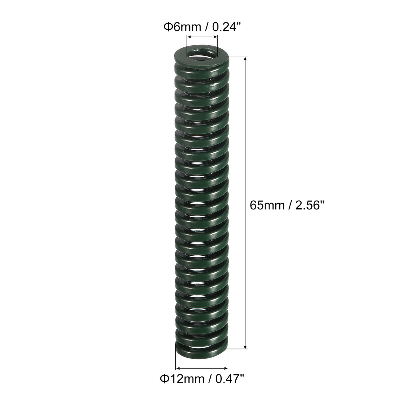 uxcell Uxcell 3D Printer Die Spring, 2pcs 12mm OD 65mm Long Spiral Stamping Compression Green