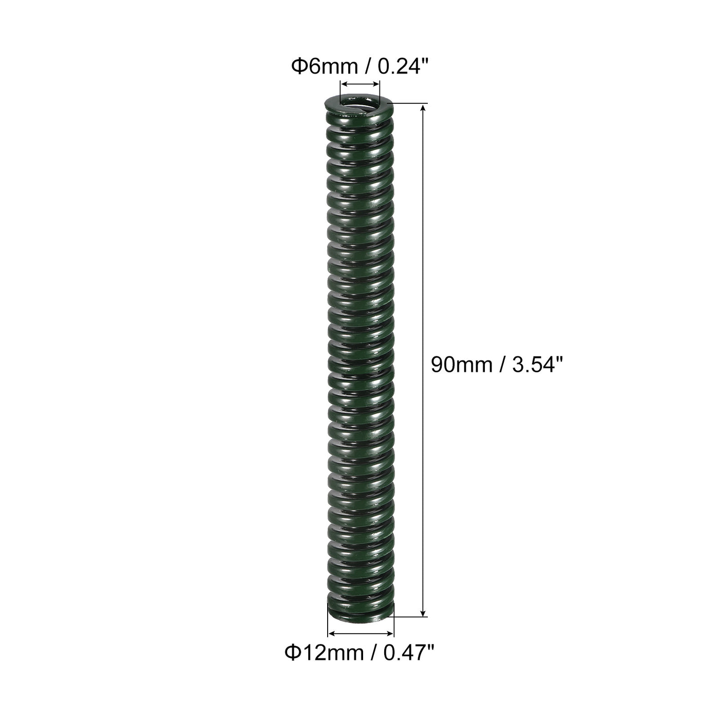 uxcell Uxcell 3D Printer Die Spring, 2pcs 12mm OD 90mm Long Spiral Stamping Compression Green