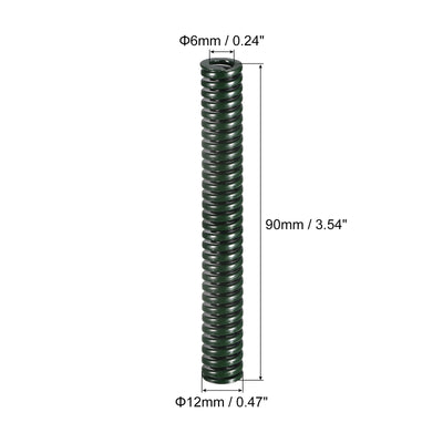 Harfington Uxcell 3D Printer Die Spring, 2pcs 12mm OD 90mm Long Spiral Stamping Compression Green