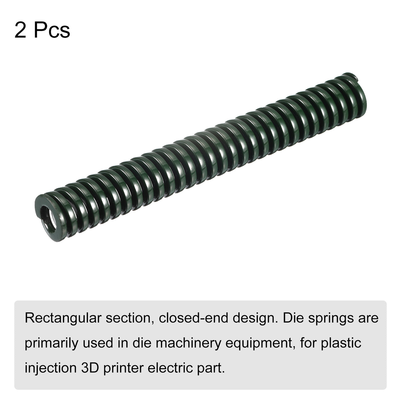 uxcell Uxcell 3D Printer Die Spring, 2pcs 12mm OD 90mm Long Spiral Stamping Compression Green