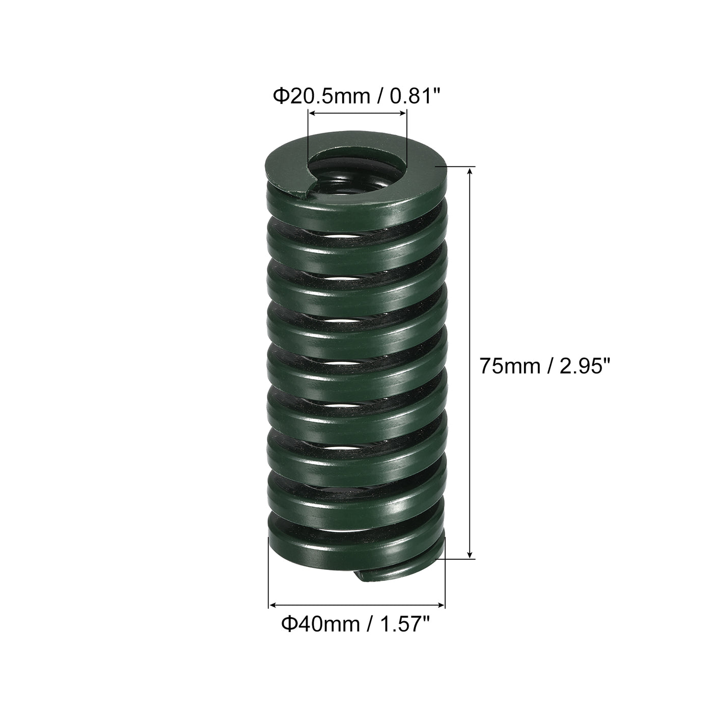 uxcell Uxcell 3D Printer Die Spring, 1pcs 40mm OD 75mm Long Spiral Stamping Compression Green