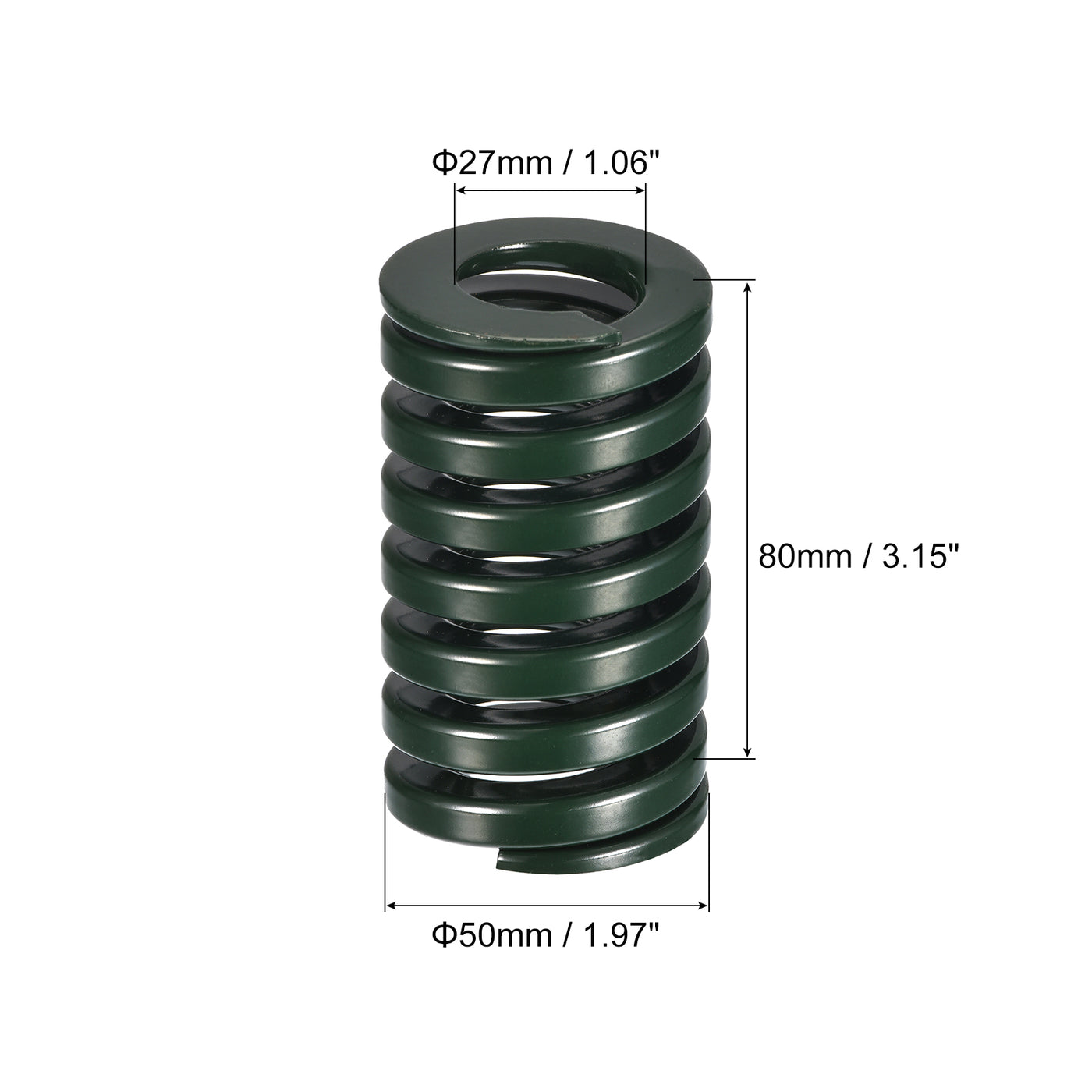 uxcell Uxcell 3D Printer Die Spring, 1pcs 50mm OD 80mm Long Spiral Stamping Compression Green