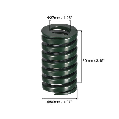 Harfington Uxcell 3D Printer Die Spring, 1pcs 50mm OD 80mm Long Spiral Stamping Compression Green