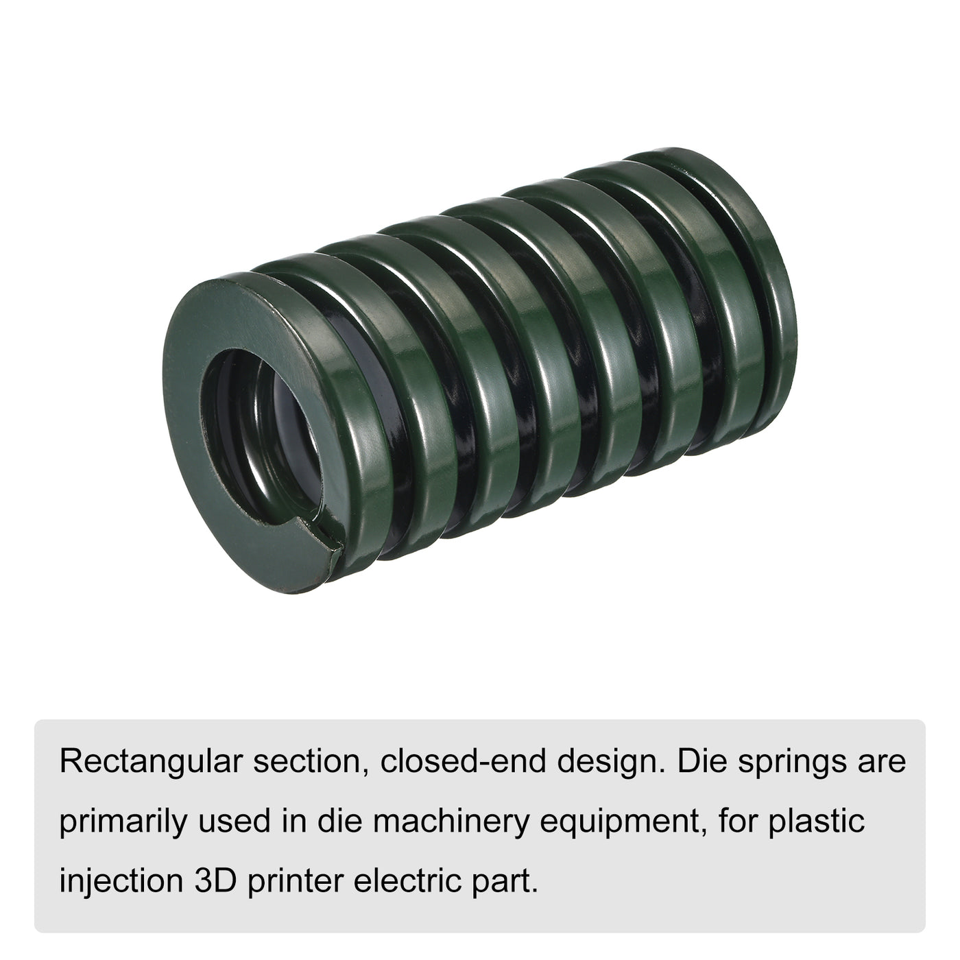 uxcell Uxcell 3D Printer Die Spring, 1pcs 50mm OD 80mm Long Spiral Stamping Compression Green