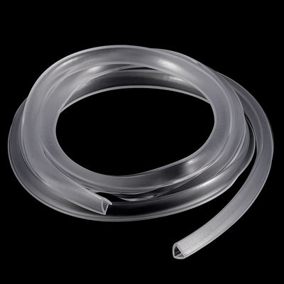 Harfington Uxcell U Channel Edge Trim, 8.2ft Length Rubber Guard Seal Strip Edge Protector Fit for 15-16mm Edge, (19/32" W x 25/32" H) Clear