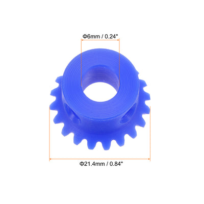 Harfington 1.0 Modulus 20 Teeth 6mm Inner Hole Plastic Tapered Bevel Gear