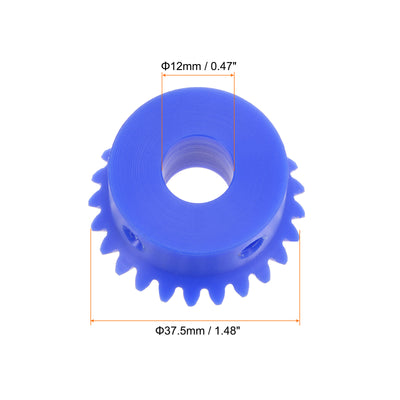 Harfington 1.5 Modulus 25 Teeth 12mm Inner Hole Plastic Tapered Bevel Gear