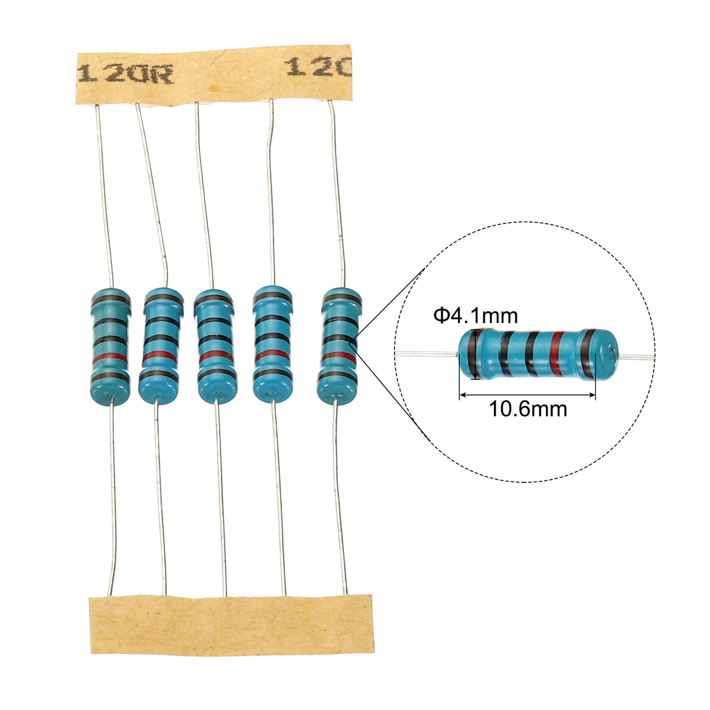 Harfington 500pcs Metal Film Resistor Assortment Kit 1 Ohm - 1M Ohm, 100 Values 1W 5% Tolerance for DIY Projects Experiments