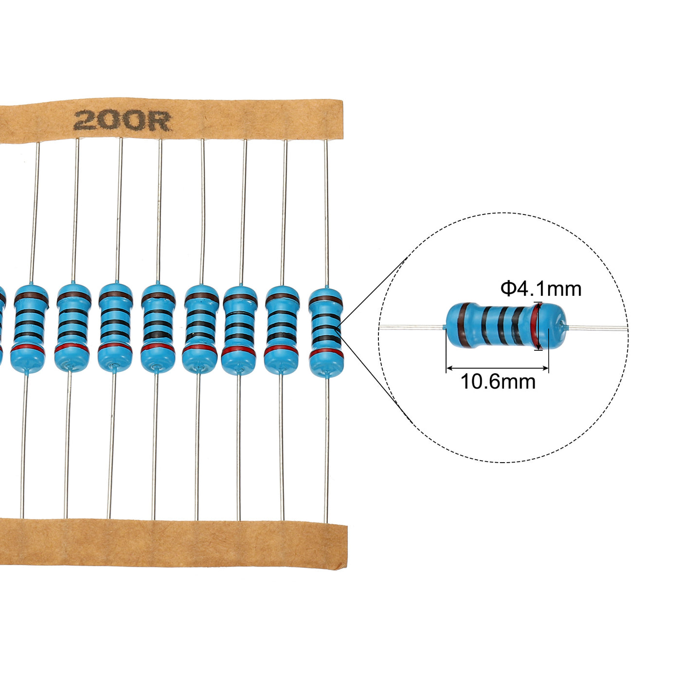 Harfington 500Stk Metall Folie Widerstand Sortiment Kit mit Box 1 Ohm - 1M Ohm 50 Werte 1W 5% Toleranz für DIY Projekte Experimente