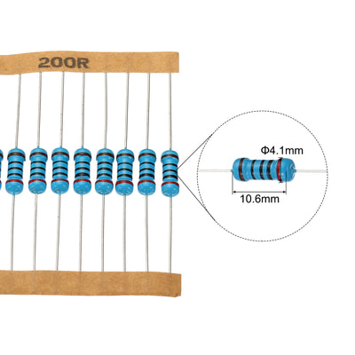 Harfington 500pcs Metal Film Resistor Assortment Kit with Box 1 Ohm - 1M Ohm, 50 Values 1W 5% Tolerance for DIY Projects Experiments