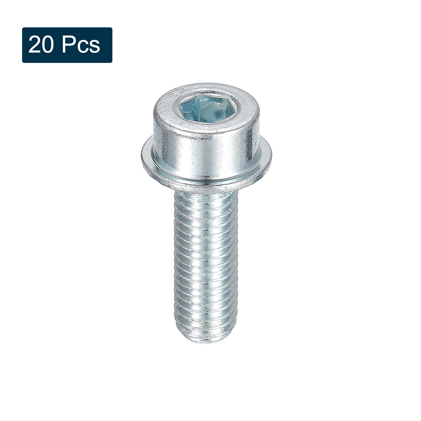 uxcell Uxcell M8x25mm 20Stk Geflanscht Steckdose Kopf Kappe Schrauben 8.8 Grade Karbonstahl Sechskant Steckdose Kopf Gezackt Flansch Bolzen Machine Schrauben