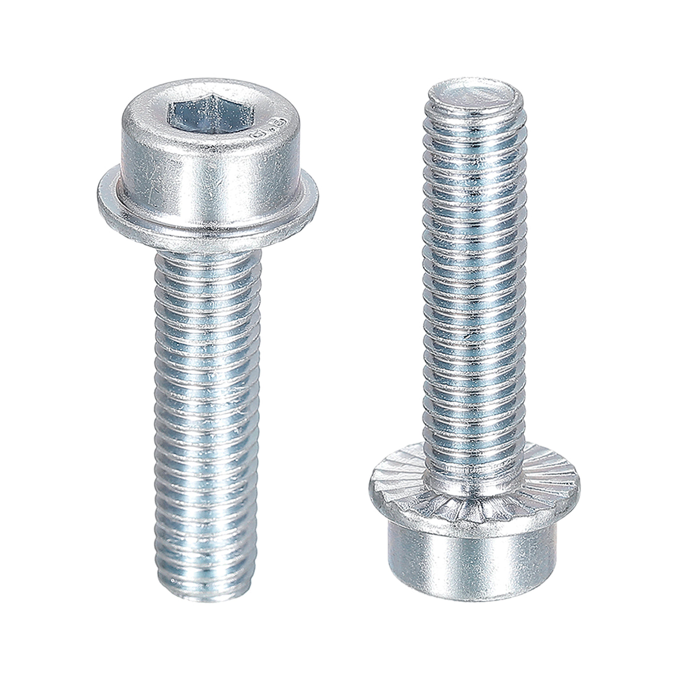 uxcell Uxcell M8x30mm Flanged Socket Head Screws, 20pcs 8.8 Grade Carbon Steel Flange Bolts