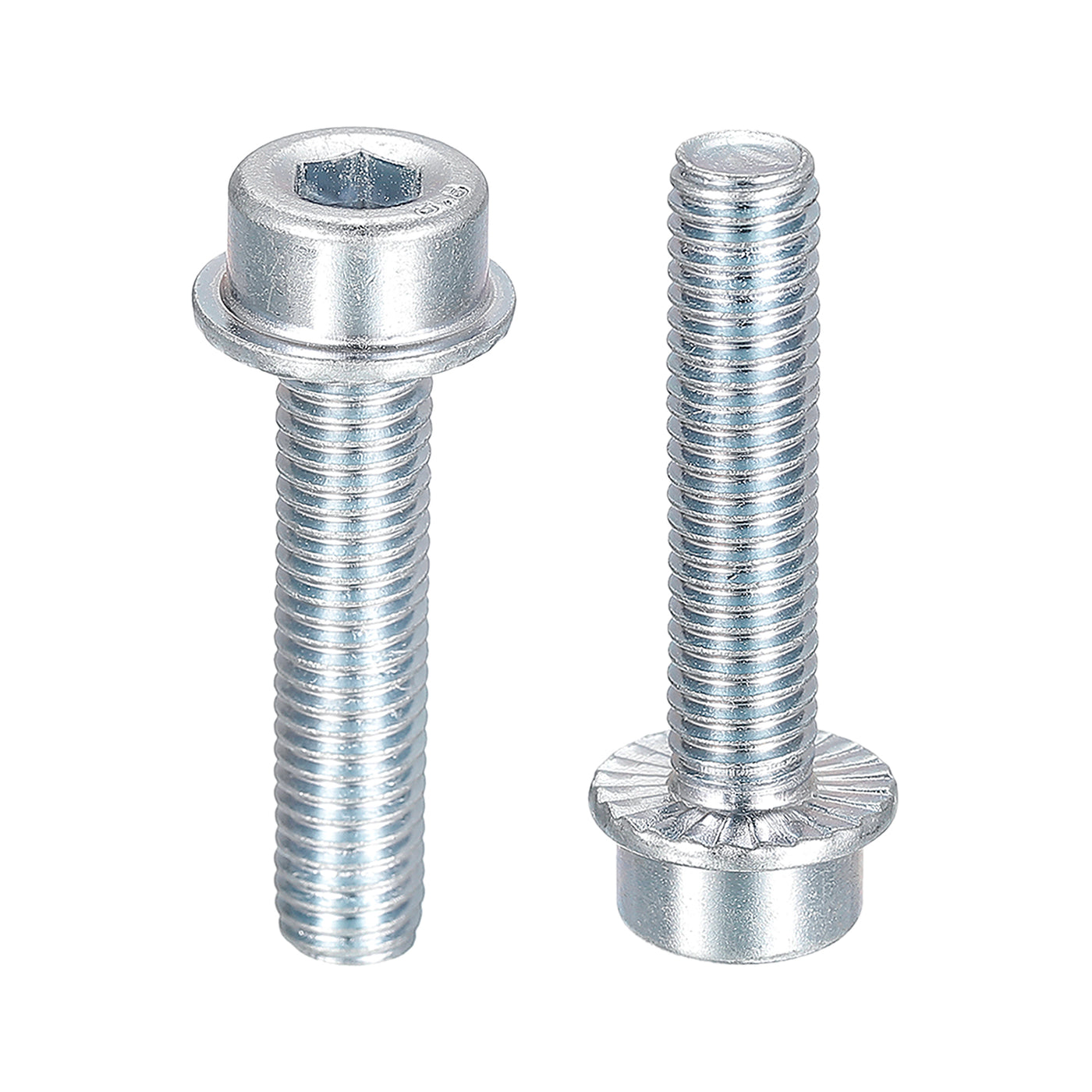 uxcell Uxcell M8x35mm Flanged Socket Head Screws, 10pcs 8.8 Grade Carbon Steel Flange Bolts