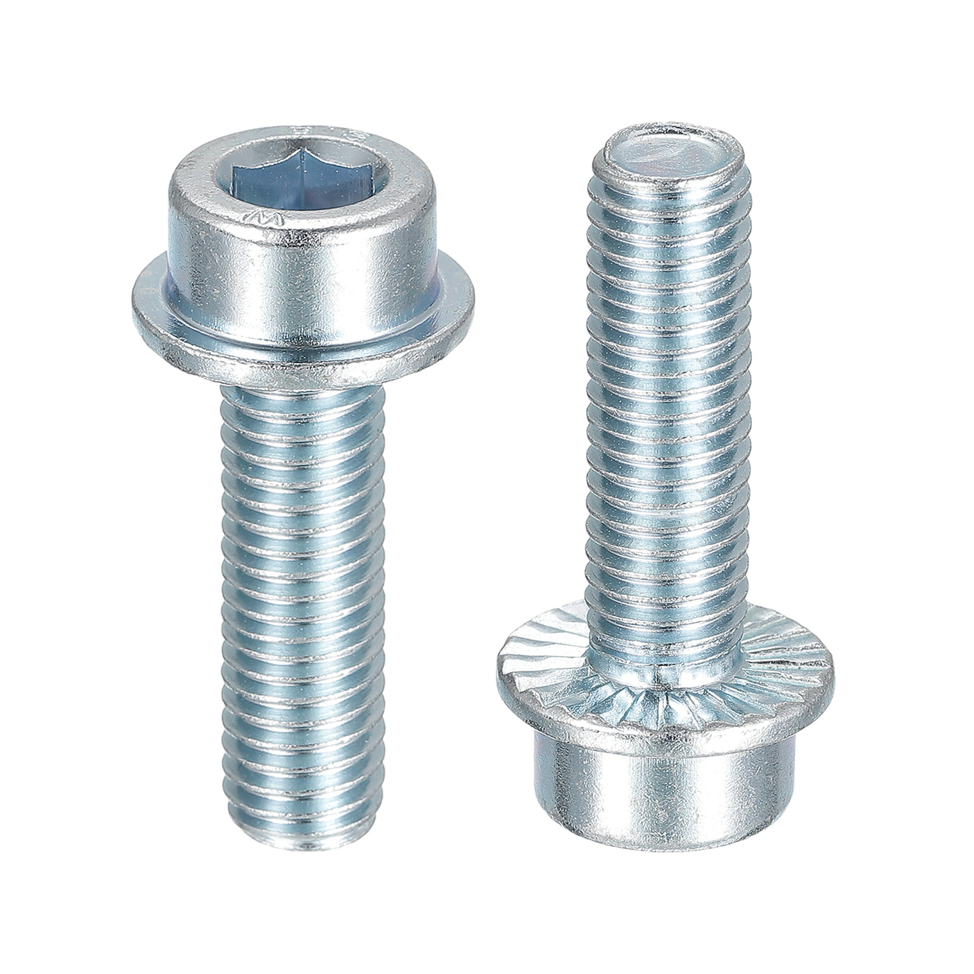 uxcell Uxcell M10x35mm Flanged Socket Head Screws, 20pcs 8.8 Grade Carbon Steel Flange Bolts