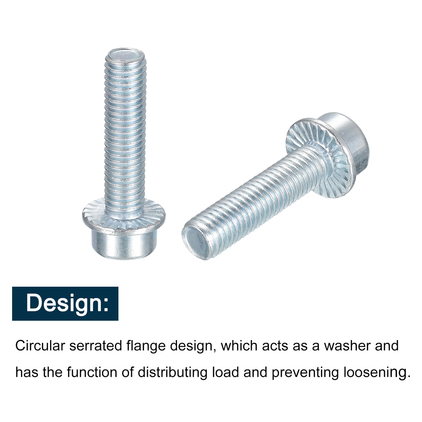 uxcell Uxcell M10x40mm Flanged Socket Head Screws, 20pcs 8.8 Grade Carbon Steel Flange Bolts