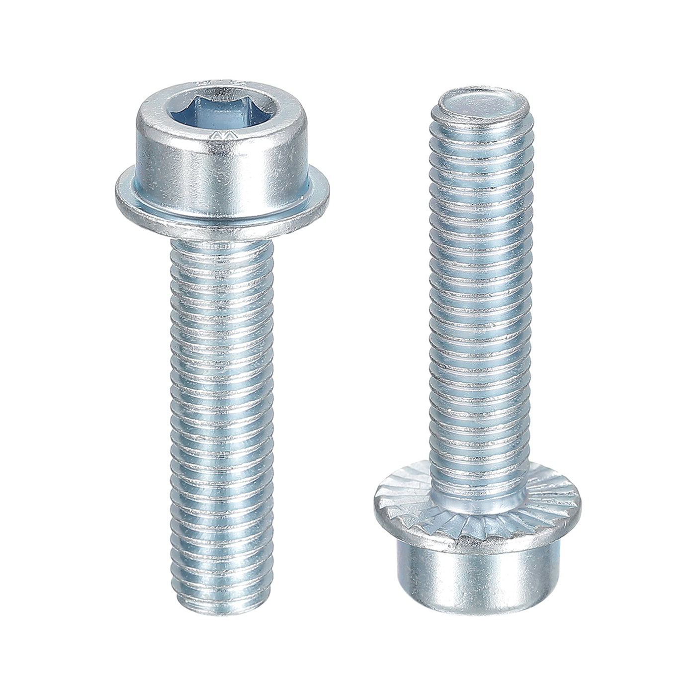 uxcell Uxcell M10x40mm Flanged Socket Head Screws, 20pcs 8.8 Grade Carbon Steel Flange Bolts