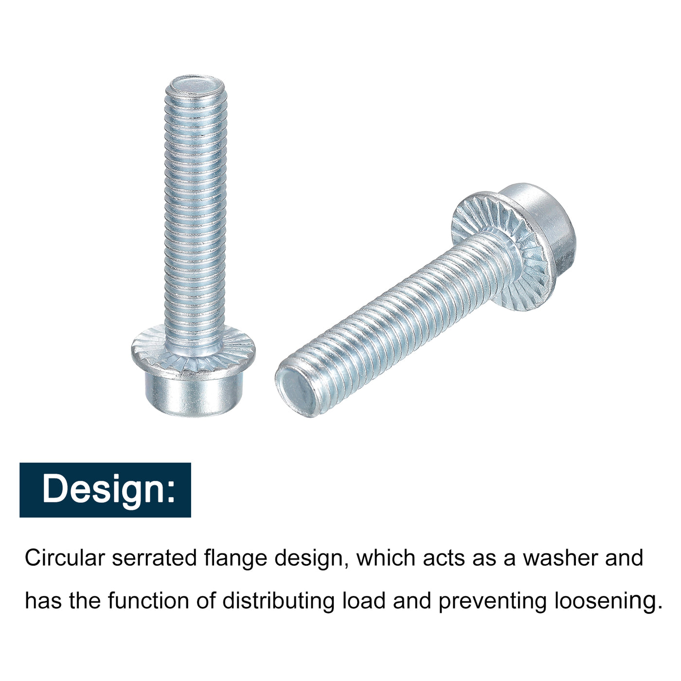 uxcell Uxcell M10x45mm Flanged Socket Head Screws, 20pcs 8.8 Grade Carbon Steel Flange Bolts