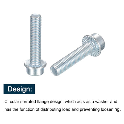 Harfington Uxcell M10x45mm Flanged Socket Head Screws, 20pcs 8.8 Grade Carbon Steel Flange Bolts